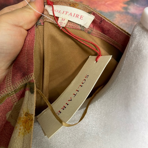 Anthropologie Solitaire NWT Faux Suede Butterfly Floral Long Line Open Jacket M - Picture 7 of 12